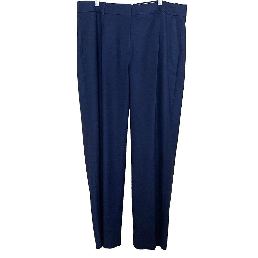 J. Crew Navy Essential Pants 16 Pleated Straight Leg City Twill Office BR709 NWT - Picture 2 of 11